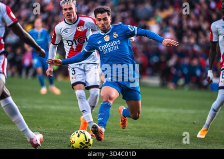 Madrid, Espagne. 9 novembre 2025. Brahim Díaz del Real Madrid durante il campionato spagnolo di calcio LaLiga tra Rayo Vallecano e Real Madrid CF il 9 novembre 2025 all'Estadio de Vallecas di Madrid, Spagna - foto Alexandre Martins/DPPI Credit: DPPI Media/Alamy Live News Foto Stock