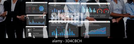 Il dashboard finanziario migliora la reportistica sull'analisi dei dati, il monitoraggio delle prestazioni e l'analisi strategica del processo decisionale Foto Stock