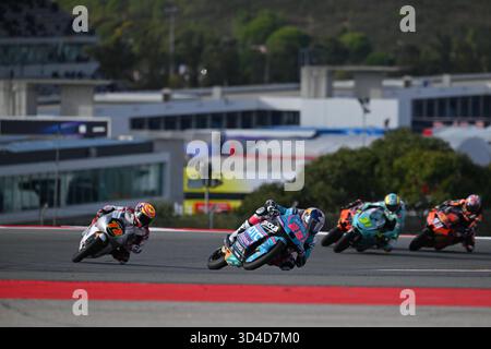 28 QUILES Maximo (spa), CFMOTO Aspar Team, in azione durante il Gran Premio del Portogallo Moto3 Qatar Airways 2025 sull'Autódromo Internacional do Algarve dal 07 al 09 novembre, a Portimao, Portogallo - Photo Studio Milagro / DPPI Foto Stock