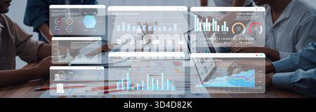 Il dashboard finanziario migliora la reportistica sull'analisi dei dati, il monitoraggio delle prestazioni e l'analisi strategica del processo decisionale Foto Stock
