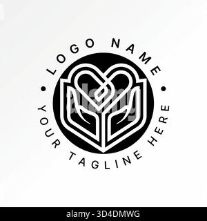 Metti le mani con amore rispetto per il servizio sociale, per la solidarietà, supporto per il design del logo, concept grafico, immagine vettoriale premium creativa, top sell Illustrazione Vettoriale