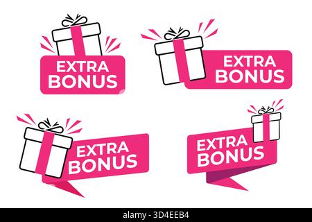 Elemento vettoriale etichetta bonus extra. Adatto per regali, marketing e design pubblicitario aziendale gratuiti Illustrazione Vettoriale