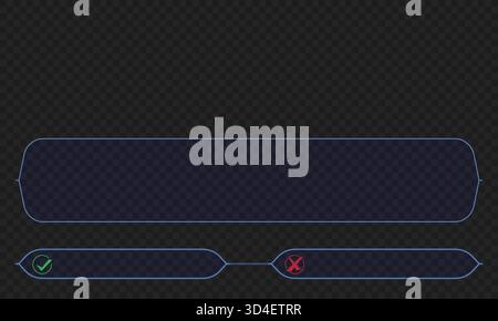 Interfaccia utente True o false Blue Quiz su sfondo trasparente Illustrazione Vettoriale