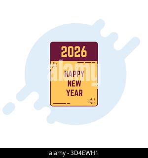 Felice anno nuovo 2026 Illustrazione Vettoriale