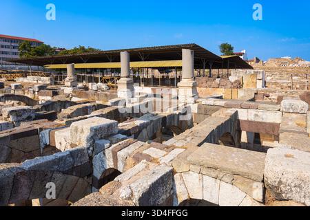 L'Agorà di Smirne a Smirne. L'Agorà di Smirne è un'antica agorà romana situata nella città di Smirne, regione dell'Anatolia in Turchia. Foto Stock