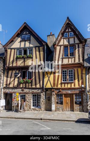 Case a graticcio, Fougeres, Francia Foto Stock
