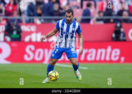 Girona, Spagna. 8 novembre 2025. Jonny otto del Deportivo Alaves durante la partita della Liga 2025-2026, data 12 tra il Girona FC e il Deportivo Alaves giocata allo Stadio Montilivi l'8 novembre 2025 a Girona, Spagna. (Foto di Sergio Ruiz/PRESSIN) credito: PRESSINPHOTO SPORTS AGENCY/Alamy Live News Foto Stock