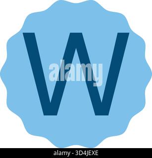 Lettera didattica W Logo in Circle – identità accademica e formativa moderna. Ideale per scuole, istituti, accademie e marchi educativi che cercano. Illustrazione Vettoriale