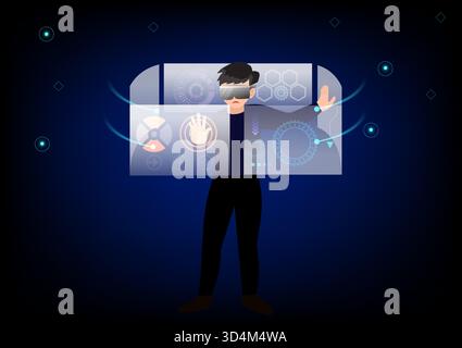 Sicurezza dei dati protezione elaborazione dei dati informazioni digitali immagine vettoriale tridimensionale piatta Illustrazione Vettoriale