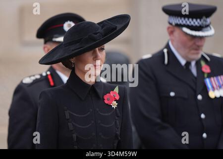 La Principessa di Galles partecipa al servizio della memoria per celebrare l'Armistizio al National Memorial Arboretum di Alrewas, Staffordshire. Data foto: Martedì 11 novembre 2025. Foto Stock