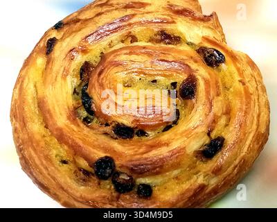 Pasticceria viennese, pane all'uvetta. Foto Stock
