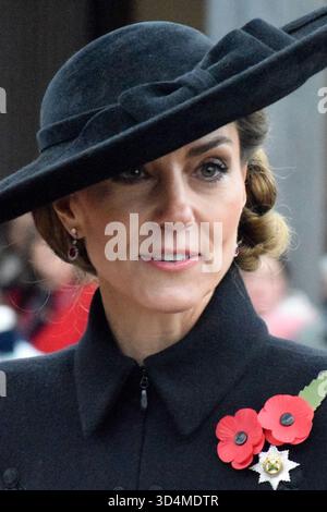 ALREWAS, STAFFORDSHIRE, martedì 11 novembre 2025. Sua altezza reale la Principessa del Galles arriva al National Memorial Arboreutm per la commemorazione nazionale del giorno dell'armistizio. Foto Stock