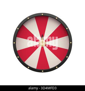 icona della ruota della fortuna che gira, isolata su uno sfondo bianco. Perfetto per giochi d'azzardo, casinò, lotteria e progetti di intrattenimento, che rappresentano la fortuna Illustrazione Vettoriale