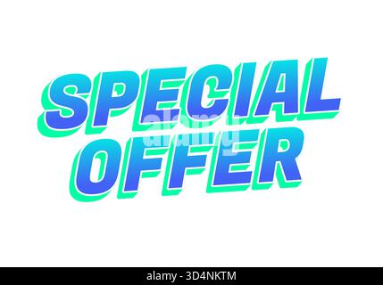 Grafica testuale con le parole OFFERTE SPECIALI in grassetto e colorato con effetto sfumato Illustrazione Vettoriale