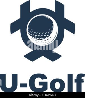 Tre logo U golf Illustrazione Vettoriale