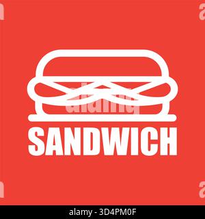 Design molto semplice con logo a sandwich secondario con contorno singolo in grassetto Illustrazione Vettoriale