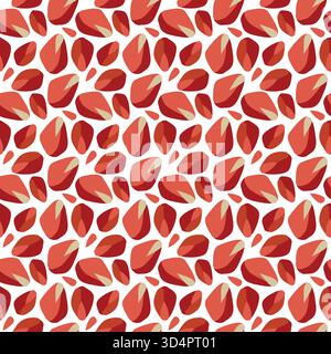 Disegno vettoriale senza cuciture disegnato a mano con semi rossi di melograno Illustrazione Vettoriale