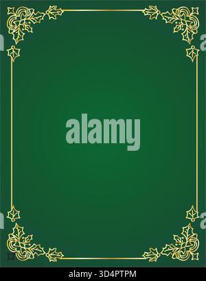 Cornice elegante su sfondo sfumato verde Illustrazione Vettoriale