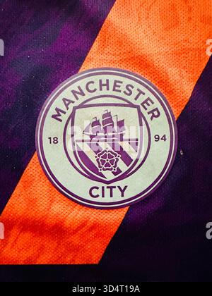 Maglia da calcio del Manchester City Foto Stock
