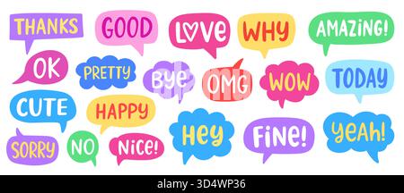 Chat Bubbles Social Media Message Speech Clouds Illustrazione Vettoriale