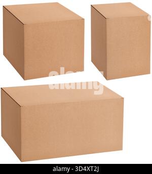 scatola di cartone di dimensioni diverse per il design Foto Stock