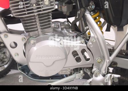 Vista di dettaglio del motore per moto Honda, USA Foto Stock
