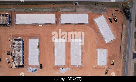 Florence, Alabama, edifici residenziali in costruzione con fondamenta a lastra Foto Stock
