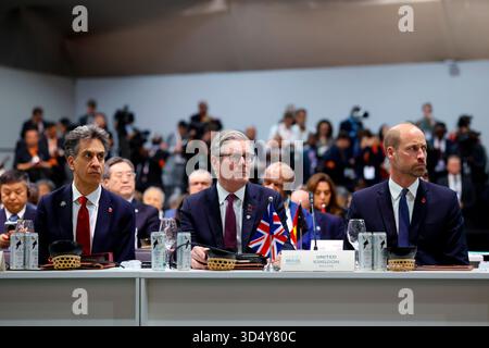 BELEM, BRASILE - 06 novembre 2025 - il primo ministro britannico Keir Starmer, il principe del Galles e Segretario di Stato per la sicurezza energetica e Net Zero ed Miliband partecipa al vertice COP30 delle Nazioni Unite sui cambiamenti climatici del 2025 a Belem, Brasile - foto: Geopix/No 10/Simon Dawson Foto Stock