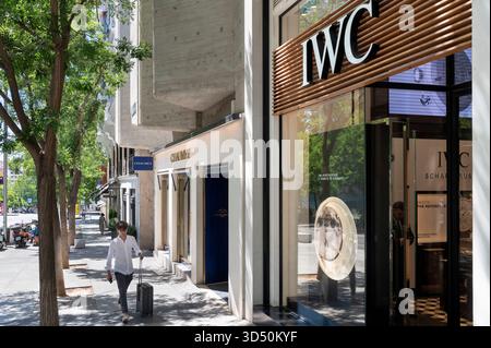 Madrid, Spagna. 23 ottobre 2025. Produttore e marchio svizzero di orologi di lusso, International Watch Company (IWC), in Spagna credito: SOPA Images Limited/Alamy Live News Foto Stock