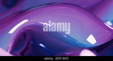Forme astratte viola e blu fluido Foto Stock