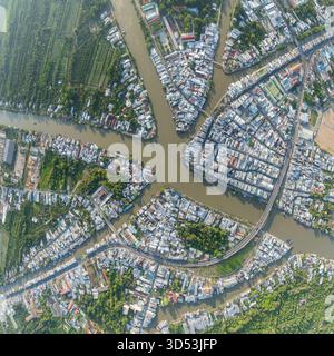 3 febbraio 2025: Panoramica dell'intersezione di Phung Hiep nella città di CAN Tho, Vietnam Foto Stock