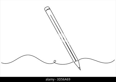 Disegno a matita a una linea in stile minimalista semplice Illustrazione Vettoriale