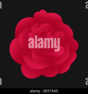 Illustrazione vettoriale di un fiore di rosa rosso. Illustrazione Vettoriale