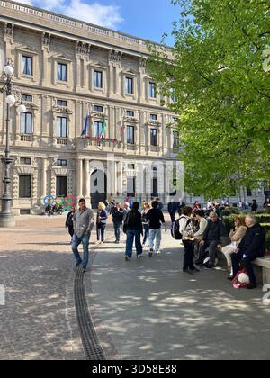 Italia. Milano. Piazza della Scala. Palazzo Marino. Foto Stock