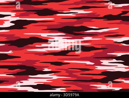 Sfondo rosso con motivo mimetico. Sfondo dell'illustrazione vettoriale Illustrazione Vettoriale