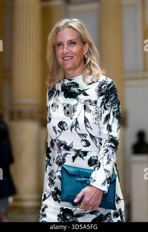 La duchessa di Edimburgo al Palazzo del governo, noto anche come Casa di Pizarro, per un incontro con il presidente del Perù, Jose Jeri e il ministro degli Esteri Hugo de Zela, durante la sua visita in America meridionale e centrale. Data foto: Venerdì 14 novembre 2025. Foto Stock