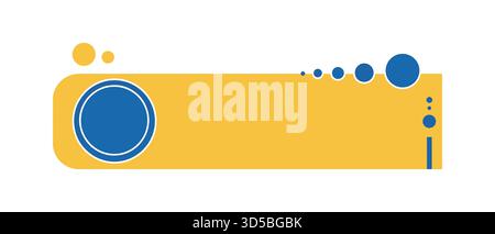 Banner con elementi di design astratti con cerchi e forma rettangolare arrotondata Illustrazione Vettoriale