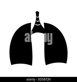 icona dei polmoni umani design vettoriale semplice utile per la silhouette del settore sanitario Illustrazione Vettoriale