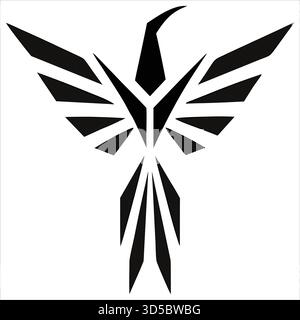 Logo bold Geometric Eagle — moderno simbolo poligonale per uccelli con linee affilate, stile minimalista, potente vettore di Branding ispirato alla tecnologia Illustrazione Vettoriale