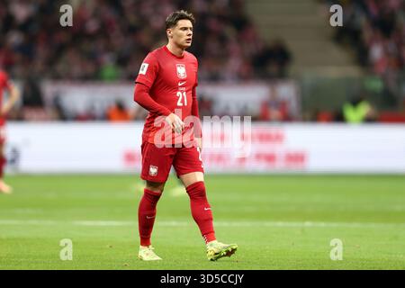 Varsavia, Pologne. 14 novembre 2025. Nicola Zalewski polacco durante la Coppa del mondo FIFA 2026, qualificazioni, partita di calcio del gruppo G tra Polonia e Paesi Bassi il 14 novembre 2025 allo stadio PGE Narodowy di Varsavia, Polonia - foto Piotr Matusewicz/DPPI Credit: DPPI Media/Alamy Live News Foto Stock
