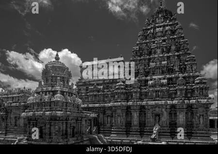08 21 2009 il tempio di Airavatesvara fa parte dei grandi templi viventi di Chola, patrimonio mondiale dell'UNESCO, Darasuram, Kumbakonam Tamil Nadu India. Foto Stock