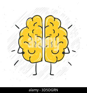 Icona del cervello: Intelligenza, pensiero, mente, creatività Illustrazione Vettoriale