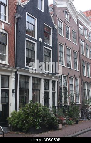 Edifici lungo Buiten Brouwers Straat ad Amsterdam, Paesi Bassi Foto Stock