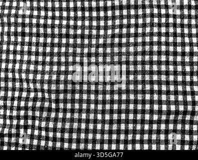 Una texture vettoriale bianca e nera con un classico motivo a scacchi o Vichy. Illustrazione Vettoriale