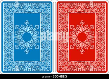 Schema dei dorsi delle carte dal mazzo delle carte da gioco Illustrazione Vettoriale