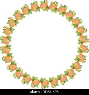 Cornice della zucca per il giorno del Ringraziamento. cornice quadrata della zucca autunnale. Design per biglietti d'auguri e striscioni Illustrazione Vettoriale