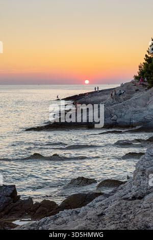 RT Kamenjak tramonto in Istria Foto Stock