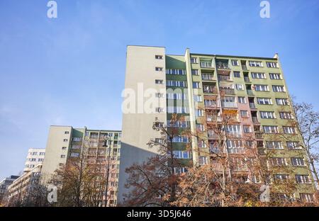 Condomini prefabbricati a Varsavia, Polonia. Foto Stock