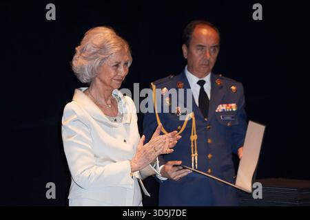 La regina Sofia di Spagna partecipa alla cerimonia di chiusura dell'anno accademico della Scuola di musica Reina Sofia al Teatro reale il 18 giugno 2019 a Madrid, Spagna. Foto Stock