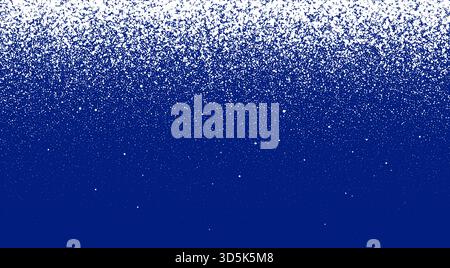 Caduta di particelle di neve sullo sfondo Dark Blue Night Sky Inverno stagione nevicata illustrazione vettoriale Illustrazione Vettoriale